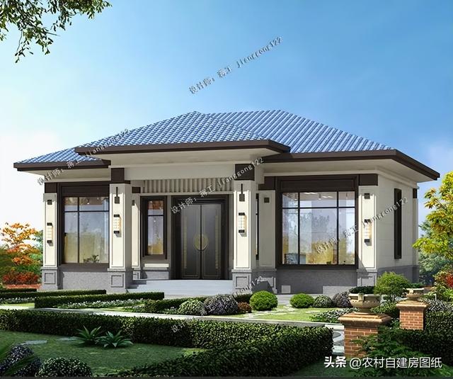 3款新中式一层农村别墅,2022年就流行这样的款,对南方人很友好|设计