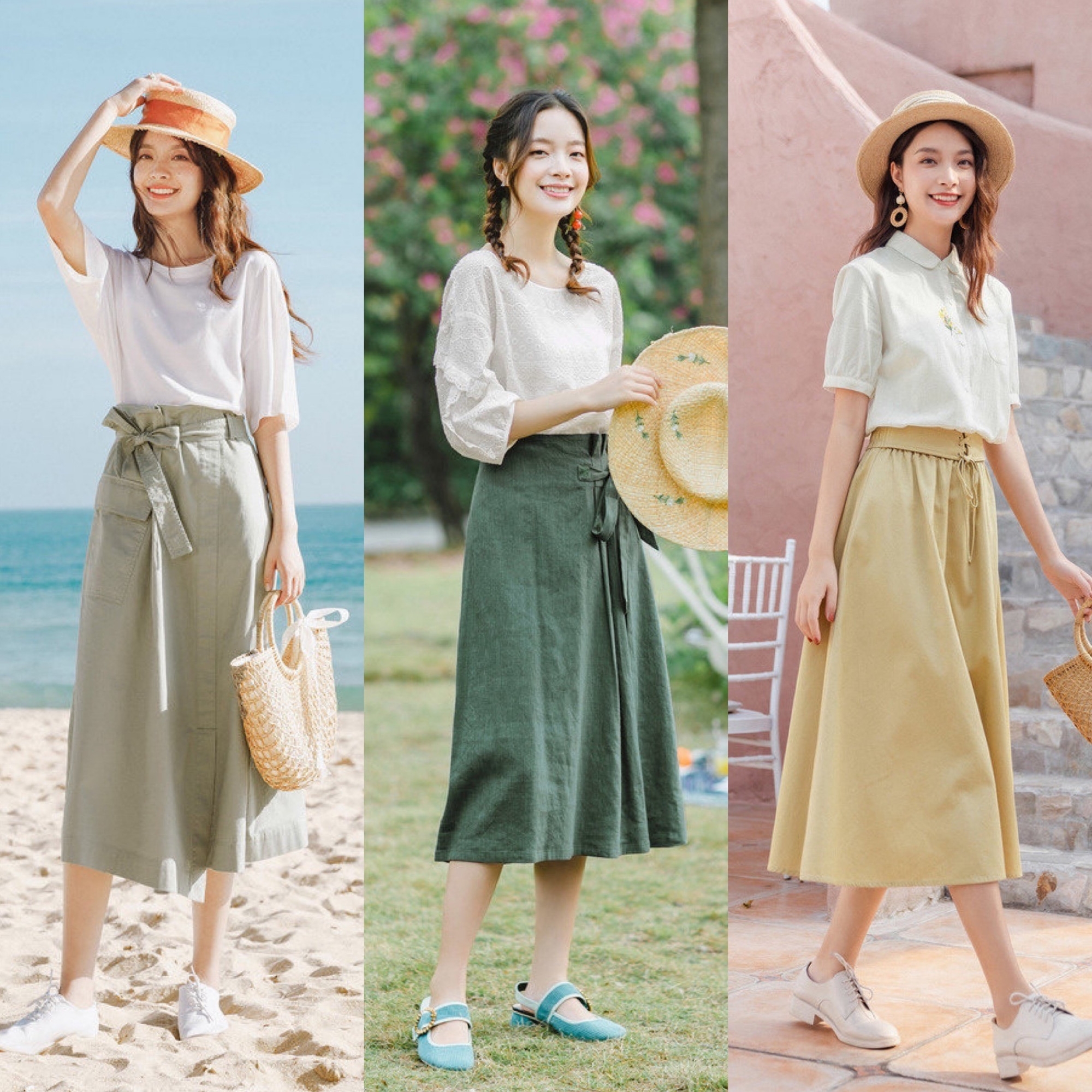 初秋穿搭灵感:用半身裙和一些上衣搭配,优雅又好看|半身裙|身材|姐妹