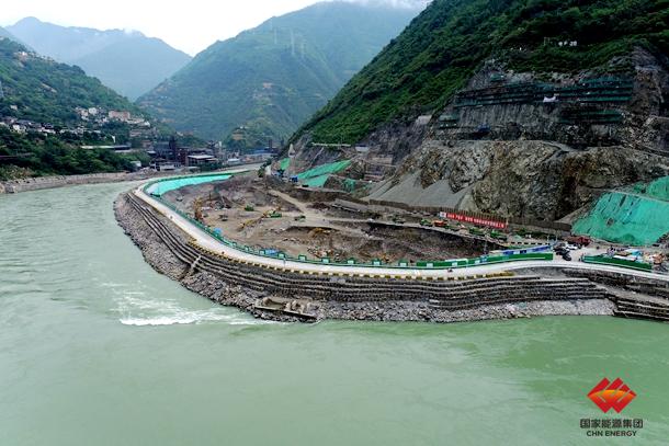 国家能源集团枕头坝二级水电站工程建设场景.