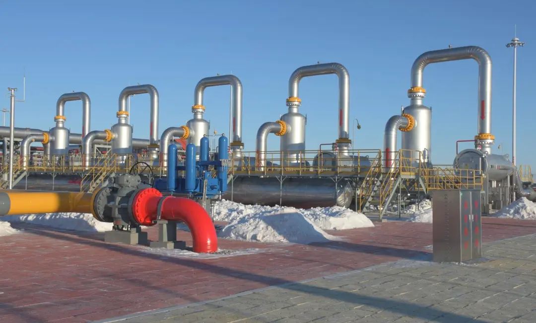 中俄东线天然气管道黑河首站。图丨ICphoto