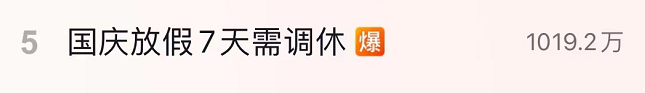 国庆节放假安排霸屏热搜！休7天上7天，网友：为什么…休闲区蓝鸢梦想 - Www.slyday.coM