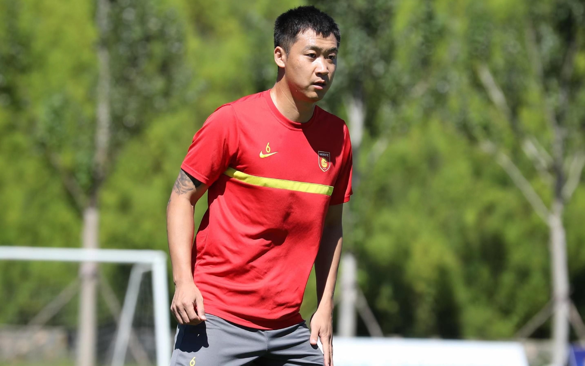 河北队大同籍球员张俊哲在训练中.&nbsp; 河北队供图