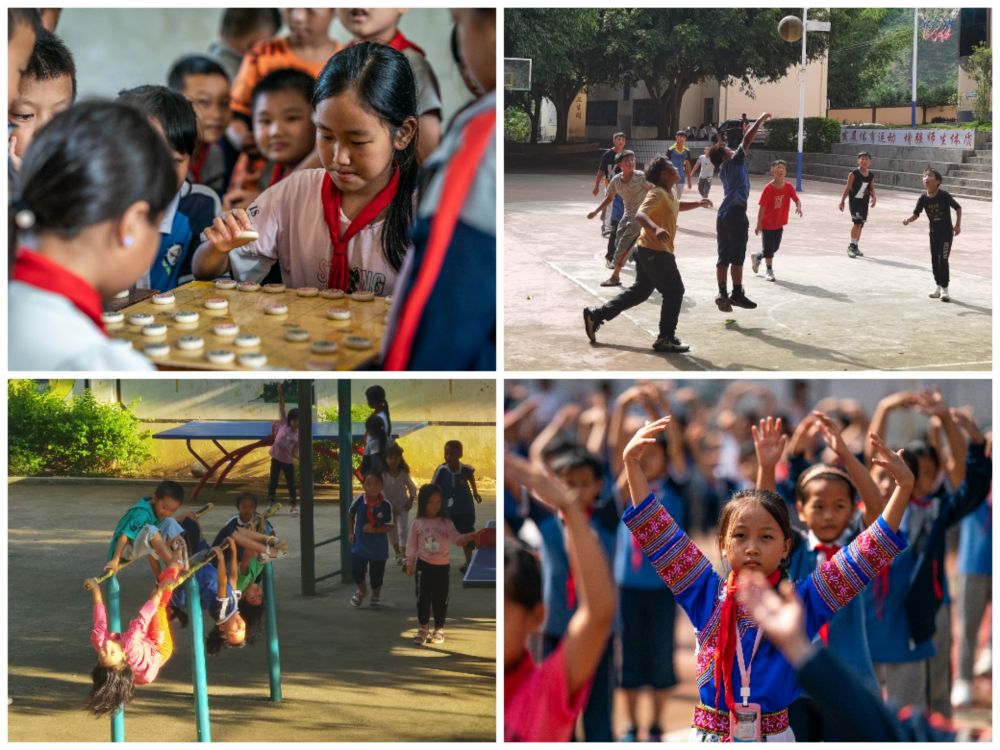 湾塘小学的孩子们最爱体育运动。新华社记者 胡超 摄