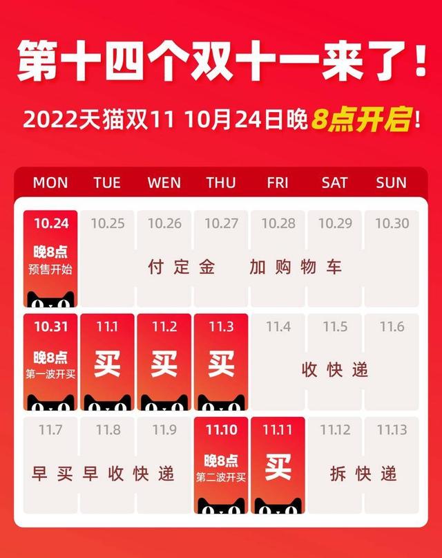 双11来了！天猫双11时间表剧透：10月24日晚8点就开启休闲区蓝鸢梦想 - Www.slyday.coM