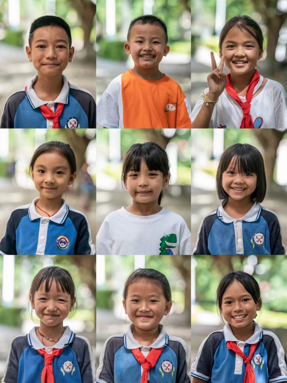 孩子们的灿烂微笑。新华社记者 胡超 摄