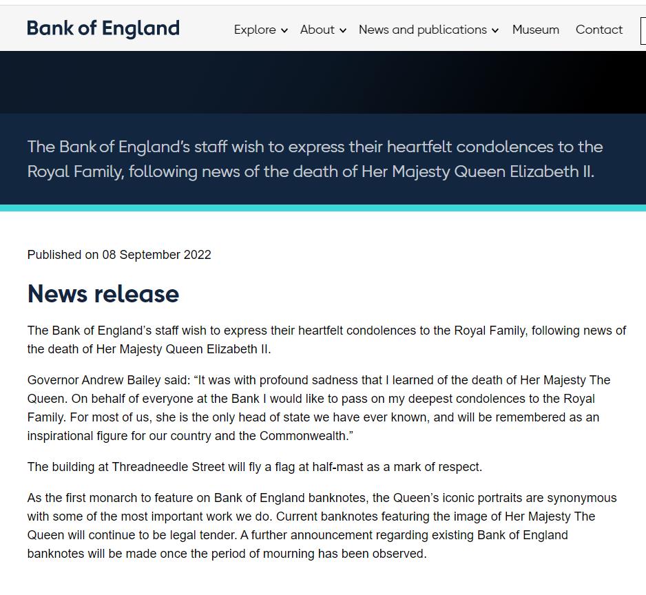 英格兰银行网站信息截图。
