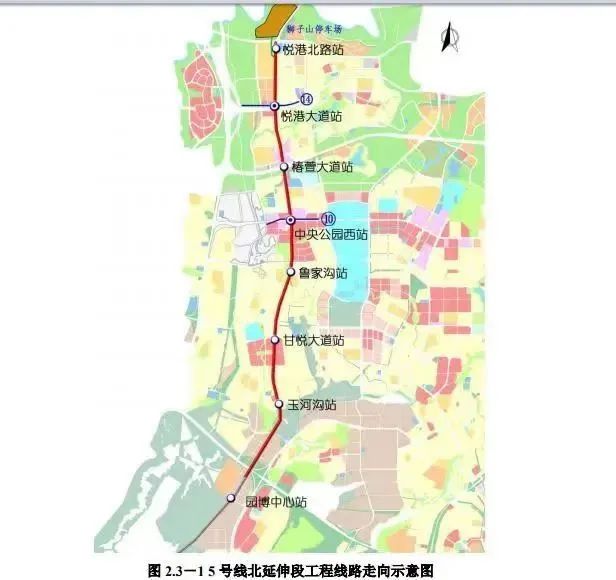 5號線北延伸段工程線路走向示意圖 重慶交通開投軌道集團供圖