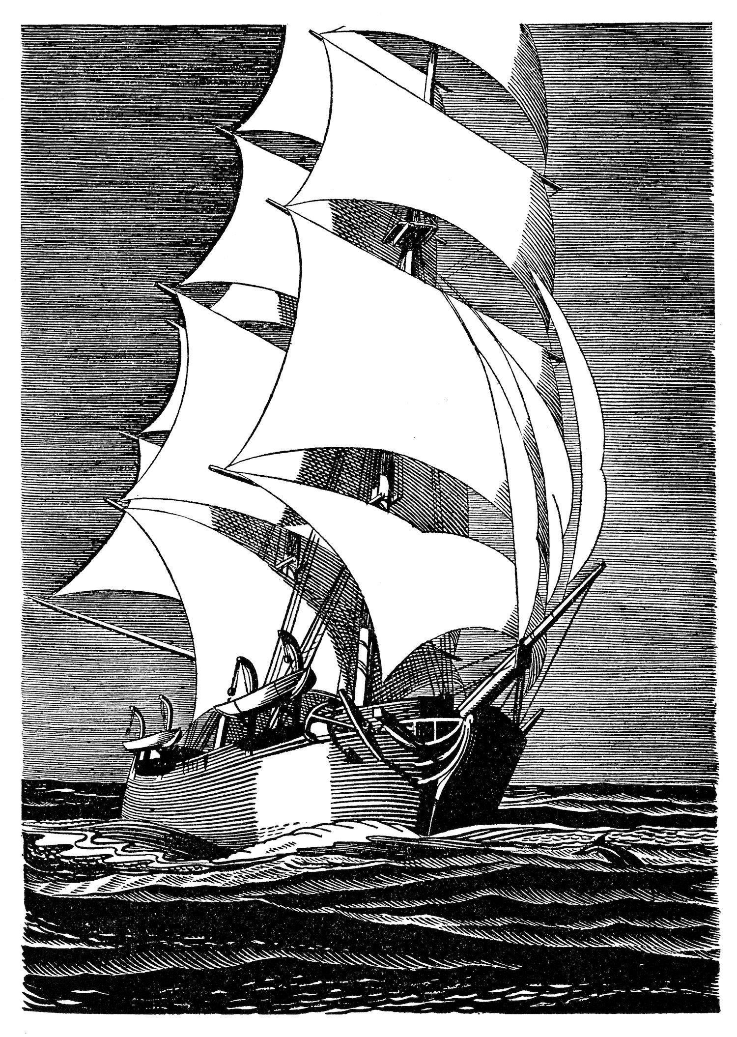 洛克威尔·肯特插画&nbsp;《白鲸》