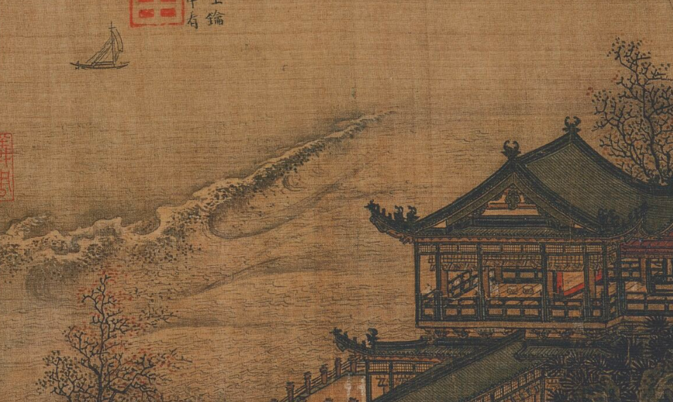 (宋) 李嵩《月夜看潮图》局部唐宋时,月亮团圆的内涵并不如明清中秋那