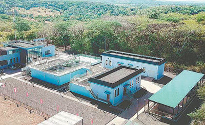 中企援建的哥斯达黎加卡尼亚斯市和贝韦德罗市城市给水名堂工场全景。中铁四局哥斯达黎加名堂组供图