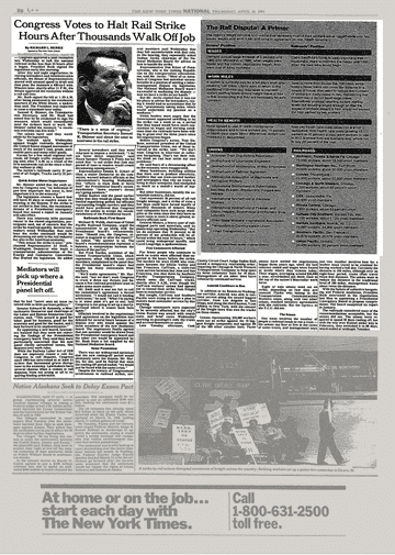 1991年国会强力禁锢歇工的报道。图片起首:纽约时报