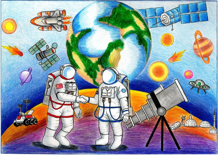 中外青少年共绘航天梦,"神十四"乘组为小画家点赞|中国_新浪新闻