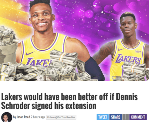 威少躺枪！湖人签回施罗德大赚？被指双输：不如去年8400万续约休闲区蓝鸢梦想 - Www.slyday.coM