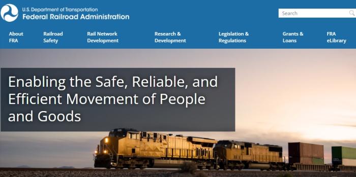 “实现人员和货物的安全、可靠和高效流动”。图片来源：美国交通部联邦铁路局官网截图