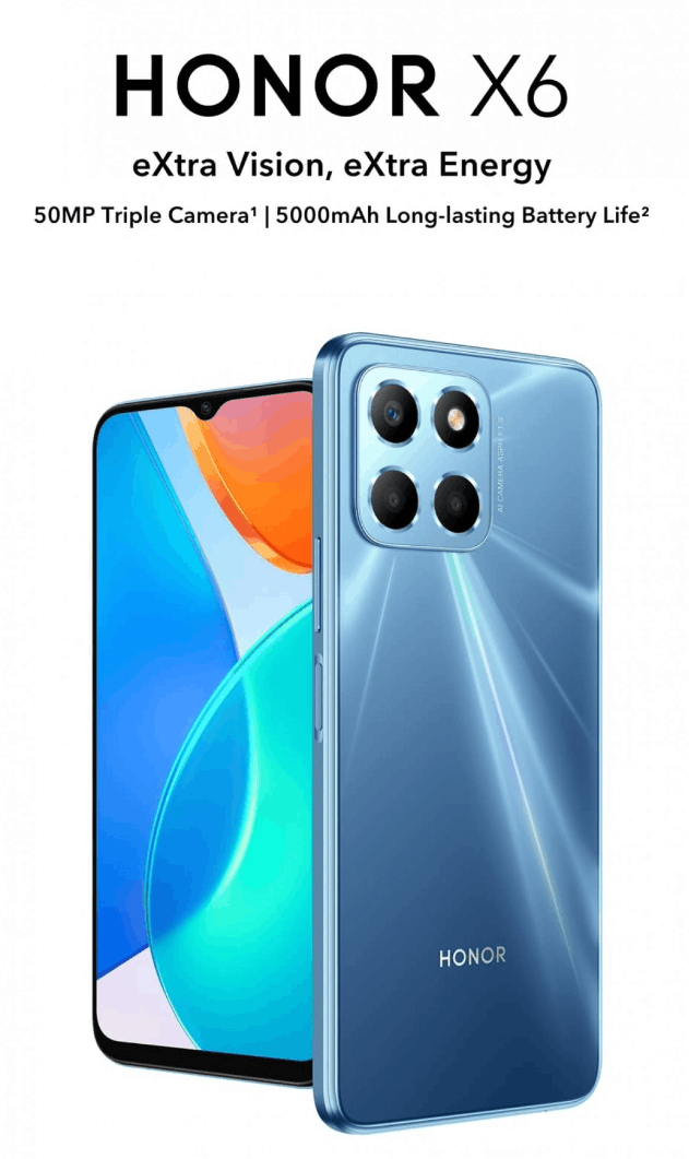 5000万像素三摄设计荣耀x6入门级手机海外将发布