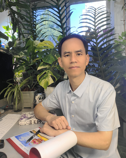 国庆花坛总设计师蓝海浪。受访者供图