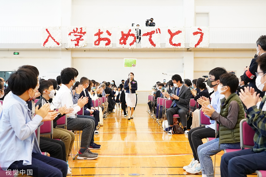 2021年4月23日,苏州日本人学校举行新生入学仪式,63名中小学新生顺利