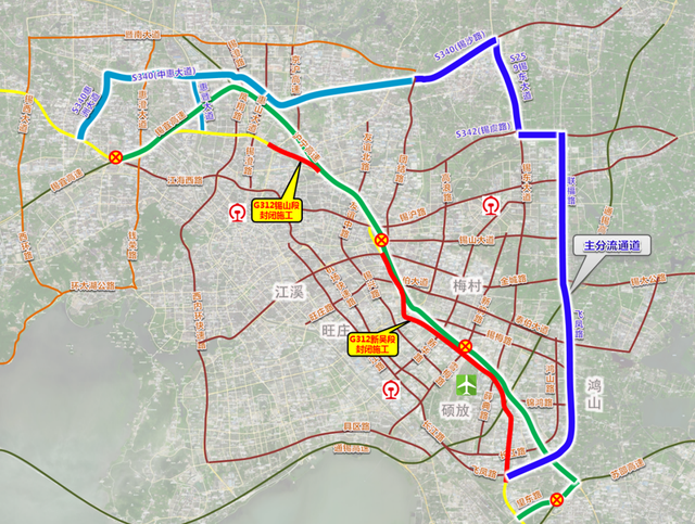 远距离交通同样建议通过飞凤路-s342(锡虞路)-s259(锡东大道)-s340