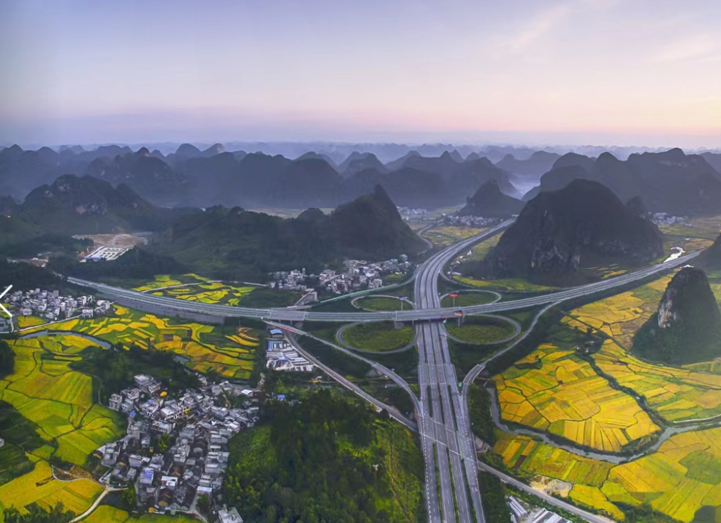 凤山县三门海镇路段 龙婷妮摄国道242线上林巷贤镇路段的柑果种植基地