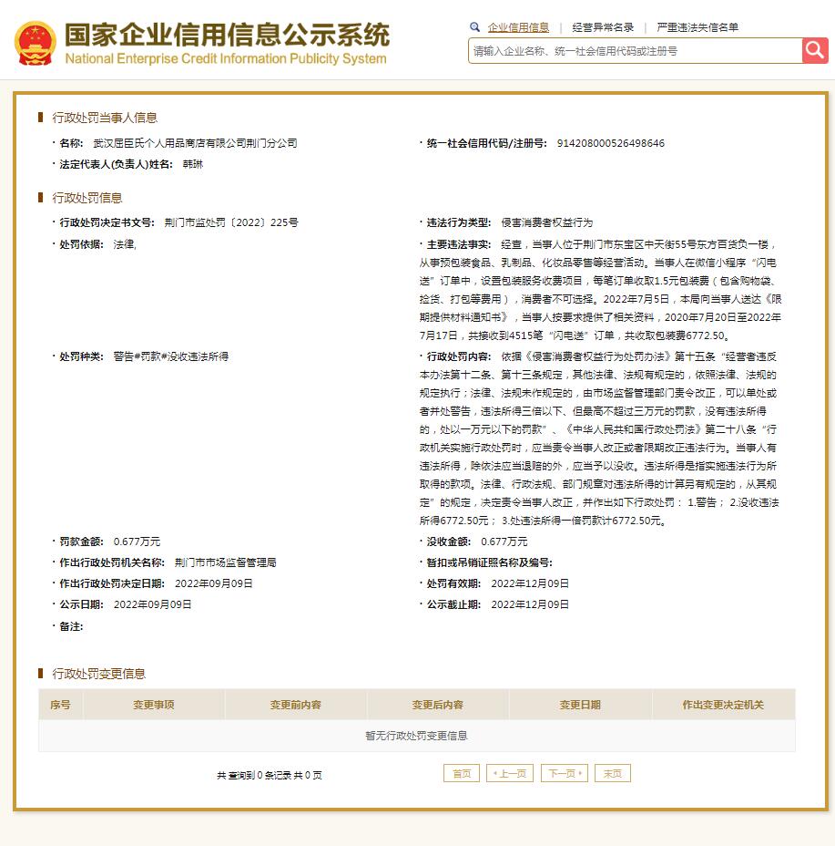 屈臣氏一分公司强收外送包装费被罚