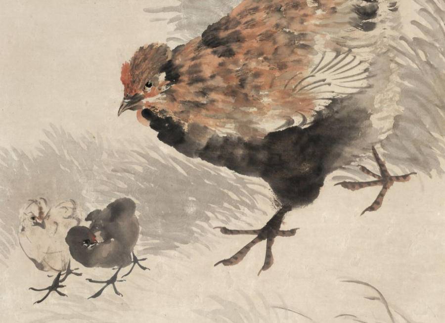 著名画家与吴昌硕,蒲华,虚谷齐名为清末海派四杰历代善画鸡者灿若云锦