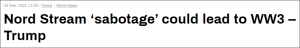 特朗普也就“北溪”事故嘲讽拜登：有人想打第三次世界大战？休闲区蓝鸢梦想 - Www.slyday.coM