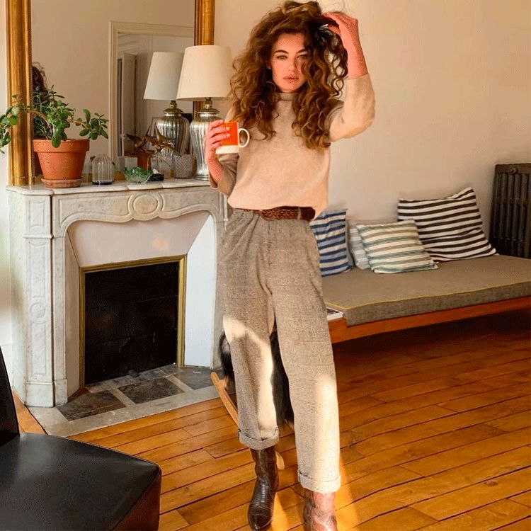 秋天这样穿简约又慵懒|法式穿搭|法式|牛仔裤_新浪新闻