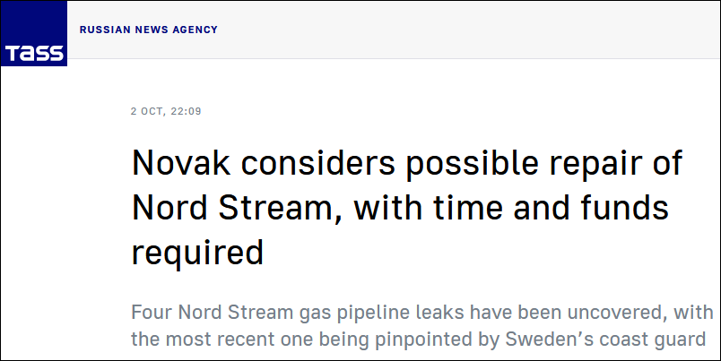 俄罗斯塔斯社报道截图