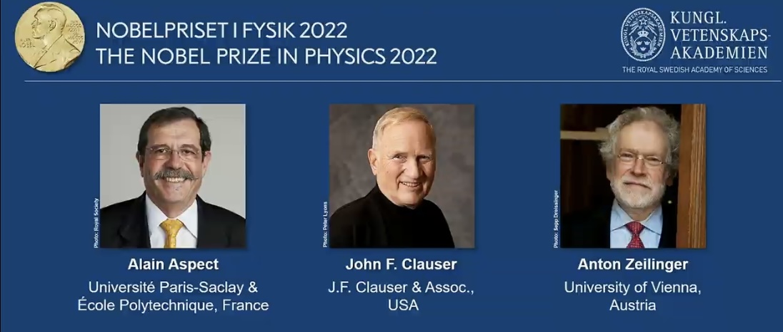 “量子”诺贝尔物理学奖揭晓，三位量子物理学家共同获奖