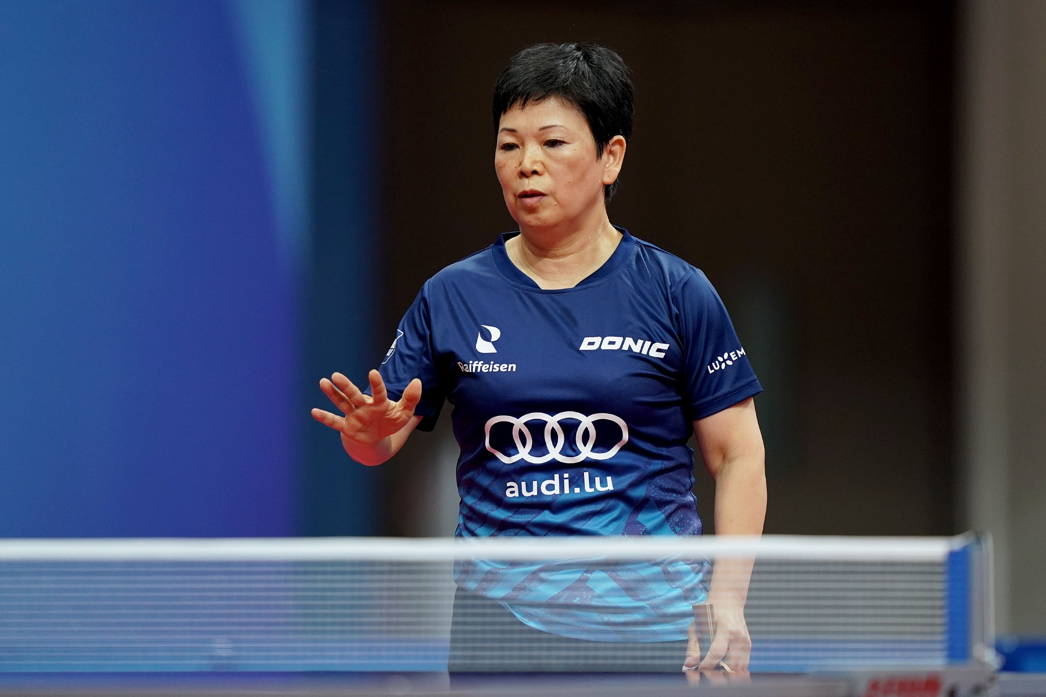 比賽時的倪夏蓮。國際乒聯供圖