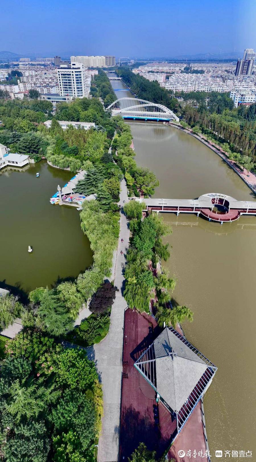 国庆影吧|俯瞰平度现河公园,我的家乡太美|平度|报料|齐鲁_新浪新闻