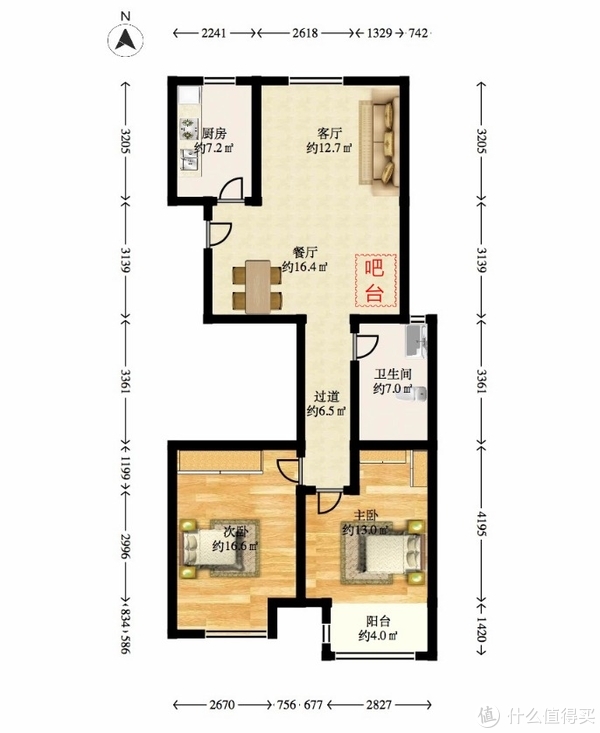 90后小夫妻的幸福婚房，80㎡简洁两居室，被回字玄关柜惊艳到了休闲区蓝鸢梦想 - Www.slyday.coM