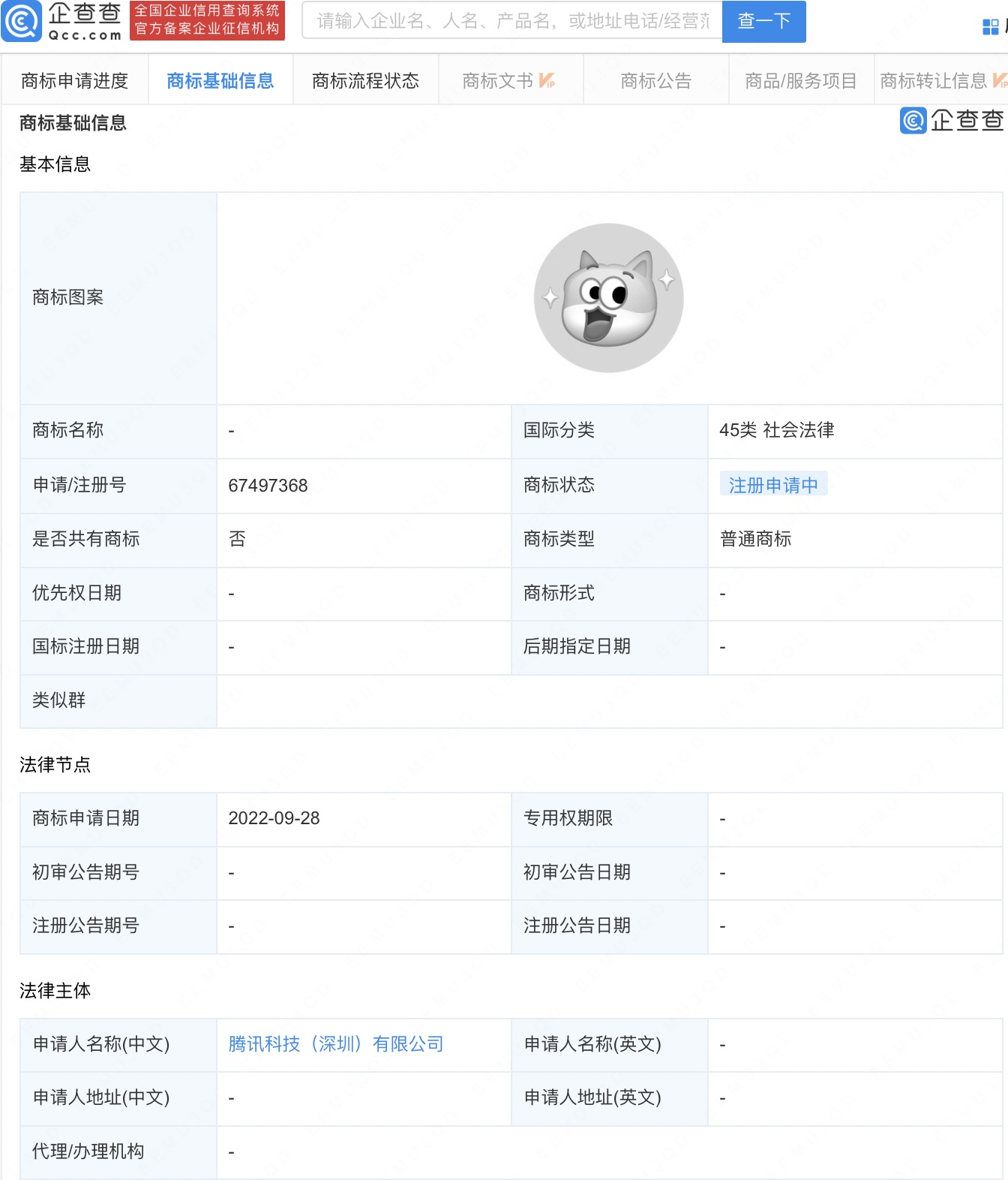 新表情将上线？腾讯注册新狗头图形商标休闲区蓝鸢梦想 - Www.slyday.coM
