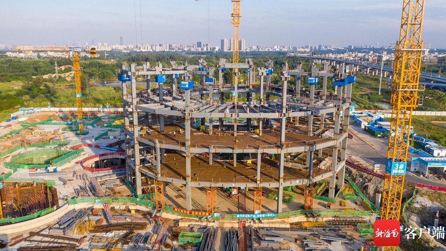 瞰海南 | 海南科技馆拔地而起 项目建设加速推进|海南|科技馆|刘洋_新浪新闻