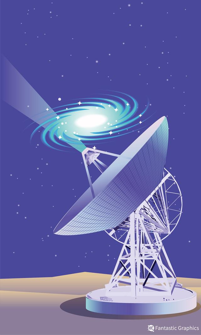 射电望远镜卡通图片