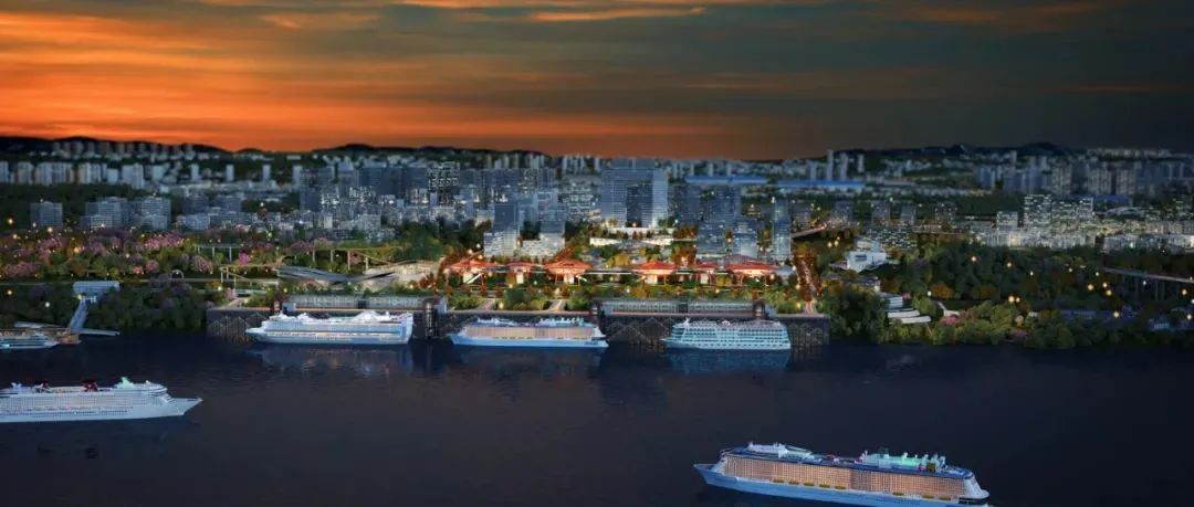 重庆港主城港区寸滩国际邮轮母港效果图 寸滩邮轮母港公司供图