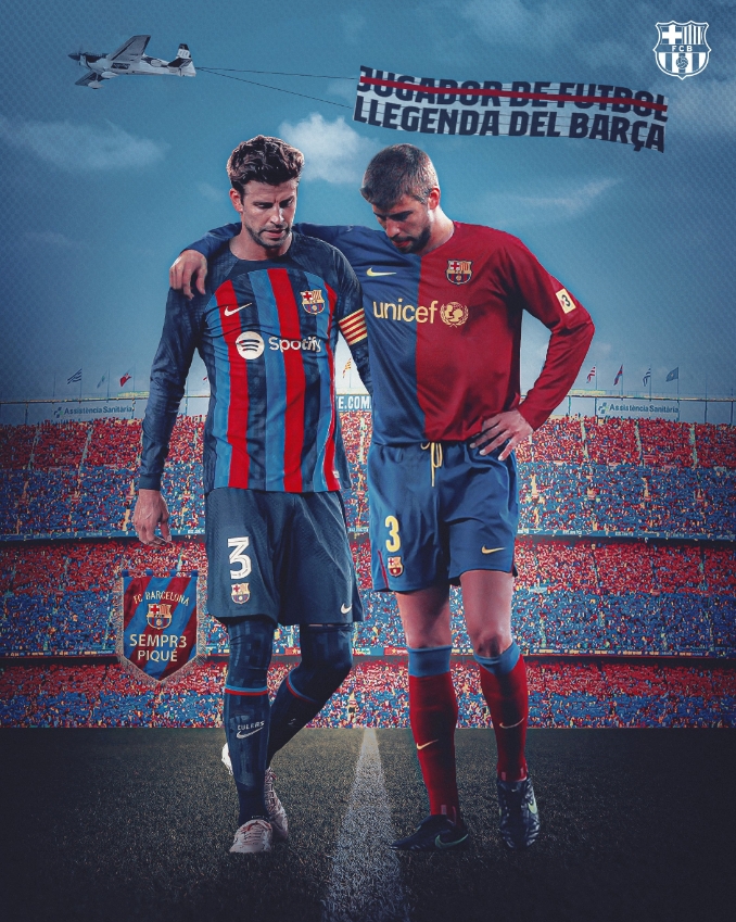 巴萨海报致敬皮克:不止是球员,也是巴萨传奇!__财经头条