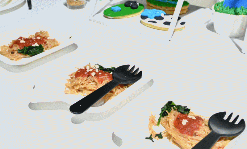 进博会上，一群人排队等着吃火锅……奶酪做的！休闲区蓝鸢梦想 - Www.slyday.coM