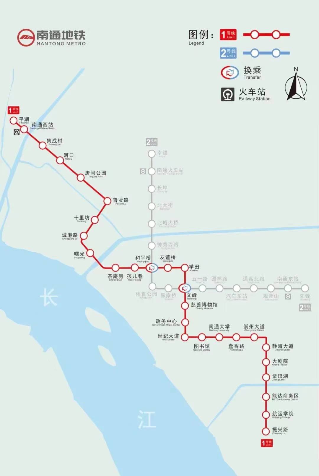 南通轨道交通1号线站点图据悉,运营初期,南通地铁正常的对外服务时间