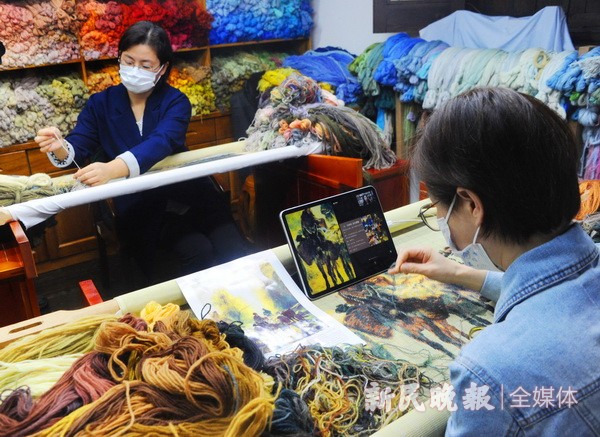 高桥老宅观赏非遗文化——上海绒绣