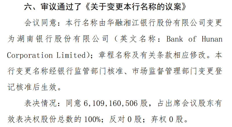 华融湘江银行更名获股东大会通过，湖南迎来省级城商行“湖南银行”-QQ1000资源网