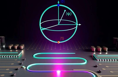 位于量子处理器内单个"独角兽"量子比特的艺术图.