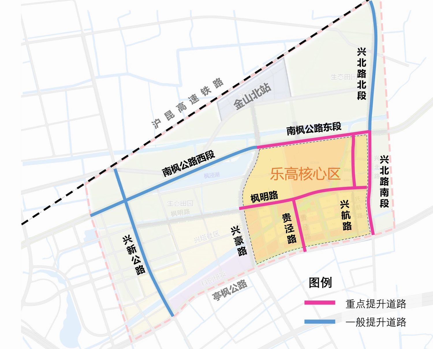 乐园开园前将改建新建周边7条道路。金山区 供图