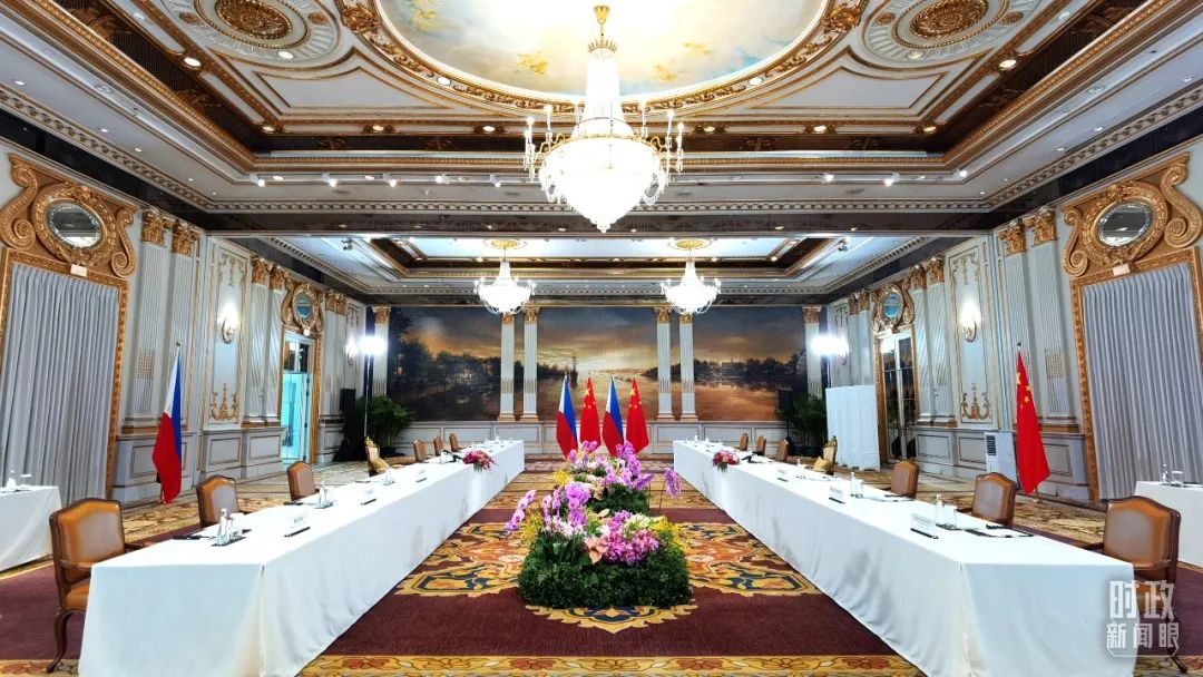 △这是中菲两国元首会见开始前的现场。(总台央视记者郭鸿拍摄)