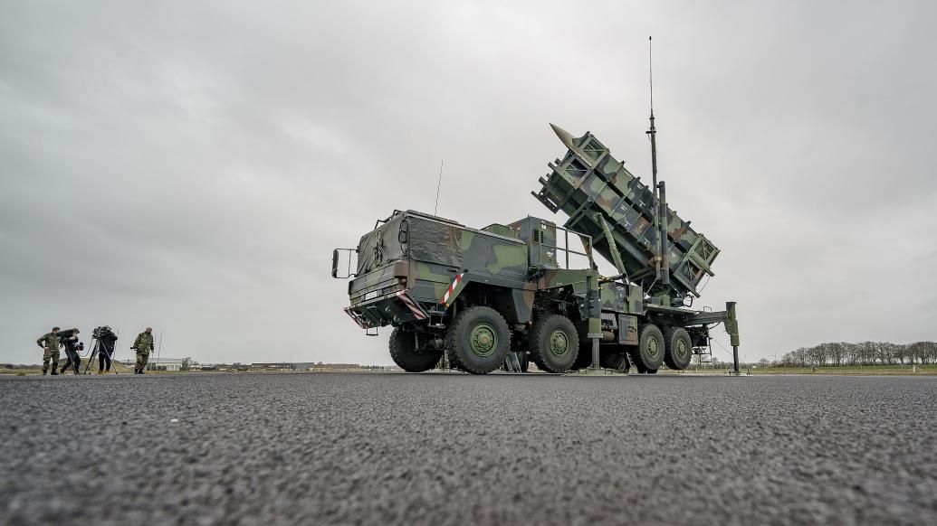 当地时间2022年3月17日,德国"爱国者"防空导弹系统.