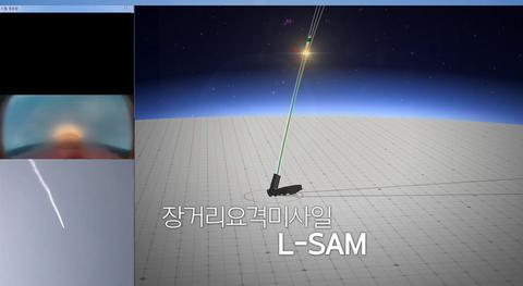 韩国军方公布的L-SAM拦截测试模拟画面