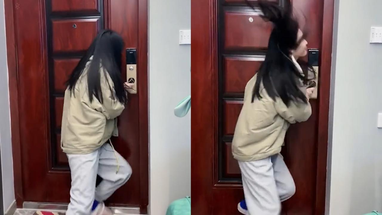 高层女子大风天出门，开门时一幕让她傻眼：面对疾风吧|大风_新浪新闻