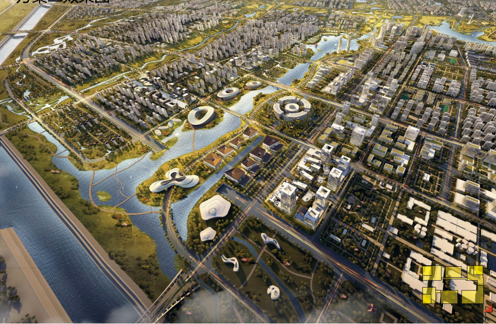 运河新城规划效果图。