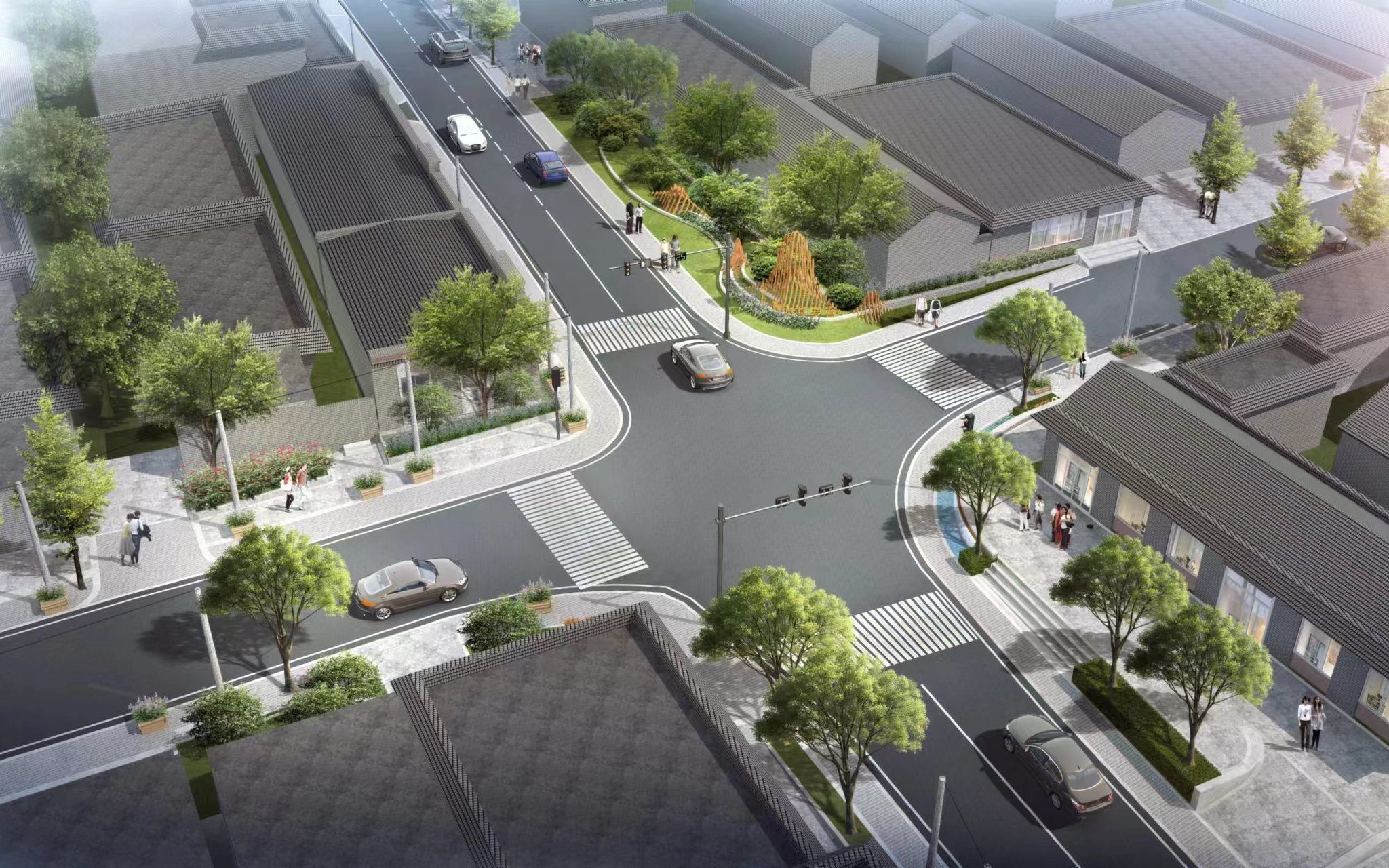 平谷镇罗营镇村里十字街改造昔日小河变美丽街区