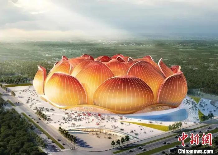 恒大2020年4月16日发布的广州恒大足球场日景鸟瞰图。图源:恒大集团